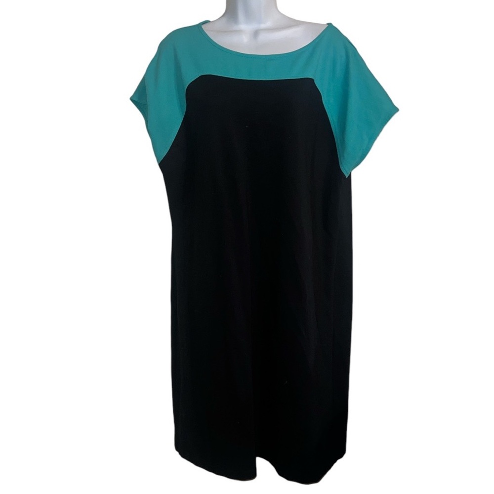 Talbots Teal and Black Mini Dress